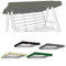 Garden Swing Canopy Replacement, Water Resistant, For Outdoor Seat Swing Chair, Great for Sun Shade 2 & 3 Seater (Only Canopy)(Gray)