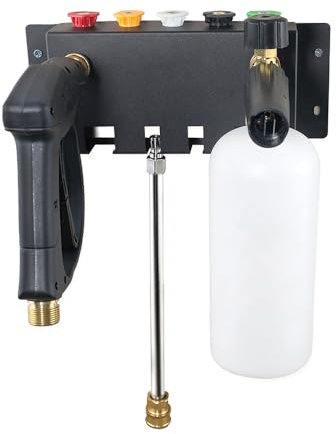 Shkalacar Hochdruckreiniger Pistolenhalter, Wandhalterung für Hochdruckreiniger Pistolen mit ausziehbaren Schrauben, Aufbewahrungsregal für Schaumkanone, Hochdruckreiniger Düsenspitze