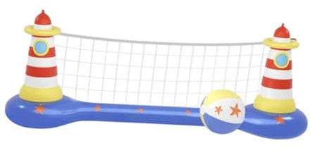 Baoblaze Aufblasbares Pool-Volleyball-Set, Sommer-Schwimmbadspiele, PVC, tragbares aufblasbares Volleyballnetz für Kinder, Erwachsene, Eltern-Kind, 300cmx70cmx95cm