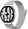 PIOWNN Metall Armband Kompatibel Mit Samsung Galaxy Watch 7 6 5 4 44mm 40mm/6 Classic 47mm 43mm/5 Pro 45mm/4 Classic/FE, Ein-Klick-Verbindung Loop Magnetisches Band, Silber