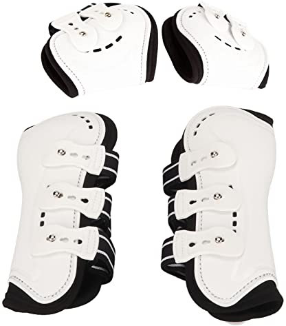 Streichkappen für Pferde, Flexibel und Leicht, Schützende Gamaschen für die Hinterbeine des Pferdes, mit Neopren Gefüttert, rutschfest, Schlagfest, Wasserdicht und Atmungsaktiv,