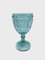 KWARE Vintage Glassware Wine Glass Goblets Set of2 and 4, 250ml Embossed Bead Pattern Green Wine Glasses, Stemmed Drinking Glasses for Red White Wine, Soda, Juice, Beverage (6, Aqua Blue)
