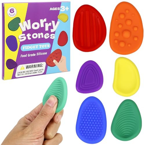 6 Stück Fidget Toys Sensory Stones, Sensorik Anti Stress Spielzeug, Stimming Toys Autism, Stressberuhigendes Spielzeug Für Kinder Erwachsene
