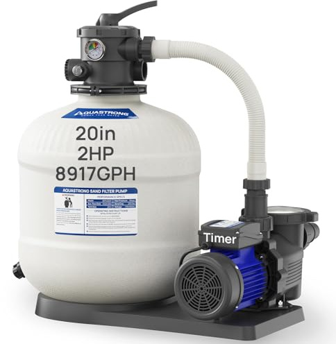 AQUASTRONG Sandfilterpumpe für Aufstellpool mit Timer 8954GPH 50.8 cm