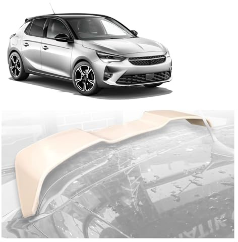 CHROMEMASTER | Dachspoiler Heckspoiler Kompatibel mit Opel Corsa Schrägheck 2019+; Auto Zubehör - Spoiler für Auto; Polyurethan; Zum Lackieren; Montagemethode: Klebstoff | Optisches Autotuning; ABE