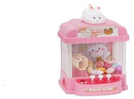 Greifautomat für Kinder mit 5 Plüschtiere und 5 Gashapons Mini Candy Grabber Süßigkeitenautomat Süßigkeiten Automat Arcade Spiel Claw Machine mit Musik Geburtstag Geschenke für Mädchen ab 3 Jahre