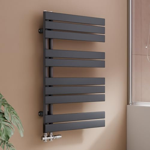 S'AFIELINA Badheizkörper Paneel Heizkörper Bad 899x600mm Handtuchheizkörper Seitenanschlusss 558 Watt Handtuchtrockner mit Anschluss Links oder Rechts (Anthrazit)
