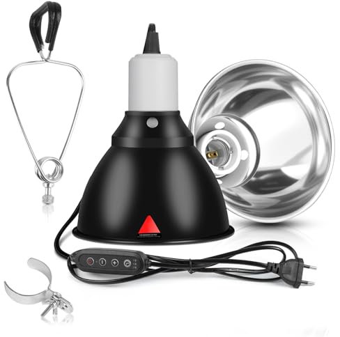 HOTUT Reptile Dome Terrarium, Aluminium Reflektorlampe schirm，terrarium lampenfassung E27 mit Aufhängeclip, 6 Inch(Max 100W) lampenschirm für Wärmelampe, Keramik Heizlampe, Wärmelampe Schildkröten