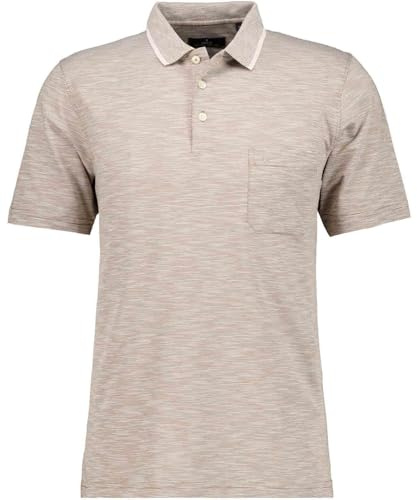 RAGMAN Herren Softknit-Polo gestreift, Flammdesign