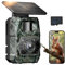Caméra de Chasse Solaire,48MP 1296P WiFi Camera de Chasse Connectée Telephone avec 5200mAh Batterie Rechargeable,Vision Nocturne Animaux Photographique Étanche Camera Infrarouge, Etanche IP66
