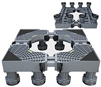 Base Lavatrice, Supporto per lavatrice, resistente all'umidità, per frigorifero, telescopico, larghezza/lunghezza 45-68 cm, ripiano per elettrodomestici, frigorifero e congelatore, altezza base lavas