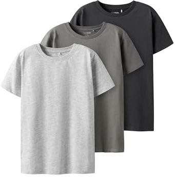 TWO SOON 3er-Pack Jungen T-Shirts Kurzarm – Bequeme Kinder T-Shirts aus 100% Baumwolle, Einfarbige Basics für Alltag & Freizeit