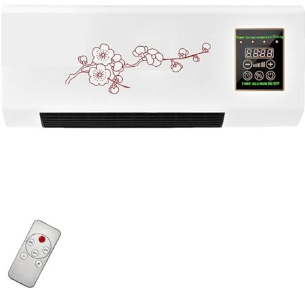 Climatiseur Reversible Mural, Climatiseur Mural Domestique Chaud Et Froid, Avec TéLéCommande, Portable, Mini, Ultra Silencieux, Pour Bureau/Chambre/Salon (White/B)