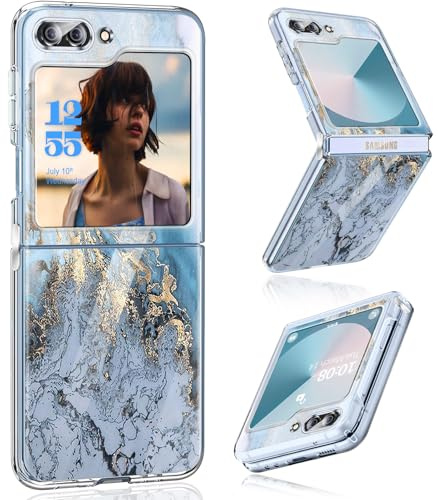 Layeri for Samsung Galaxy Z Flip 5 Case Soft Silicone Marble Bumper Protection Anti-Scratch Sparkle Women Girls Shockproof Protective Phone Case for Samsung Z Flip 5 Cases Cover (Marble B)