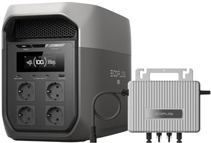 EcoFlow DELTA 3 Max tragbare Powerstation mit STREAM Mikrowechselrichter | 2 048 Wh, 0% VAT, 2 400 W X-Boost Ausgang, 0–80% Ladung in nur 51 Minuten, Solargenerator für Zuhause, Stromausfälle
