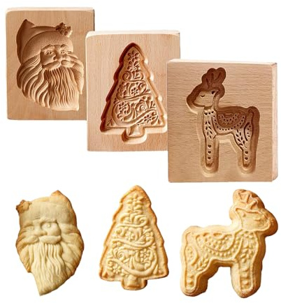 Moules À Biscuits En Bois - Outils De Pâtisserie En Bois À Gaufrage | Moule À Beurre Gravé Pour Cuisine - Pour Snacks Au Chocolat Moocake Cours De Cuisine Maison Halloween Thanksgiving