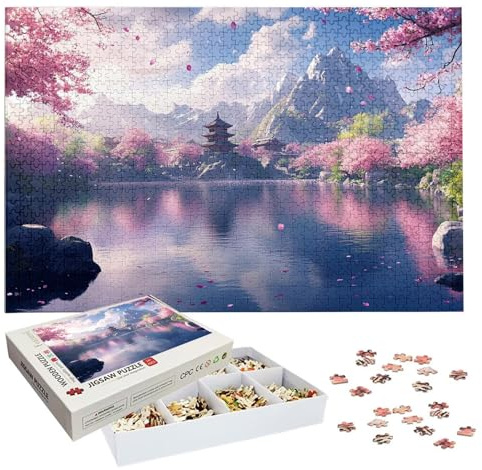 Puzzle 6000 Teile, Japan Puzzle 6000 Teile Erwachsene, Kirschblüten Holzpuzzle Erwachsene, Herausforderndes Rätsel, Puzzlespiele für Die Ganze Familie, Holzpuzzle für Deko Wohnzimmer, Geschenke H-2048