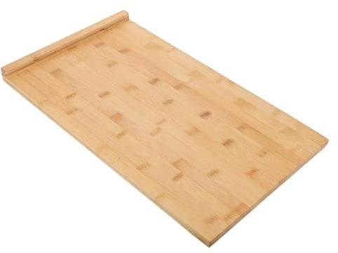 IMIKEYA Planche à Découper en Bois 50x30 Cm Grosse Surface Multifonction avec Rebord, Compatible Lave-vaisselle, Planche à Hacher et Pétrir Cuisine et Préparation Repas