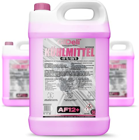 GiDeli Kühlerfrostschutz Rot 3 x 5L - AF12+ Kühlmittel -40°C - Kühlwasser Auto Gebrauchsfertig - Frostschutz Kühler Langlebiger Schutz