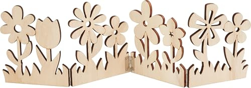VBS Holz-Silhouette Blumen 39,5x11,5cm Dekoration Sperrholz unbemalt Frühjahr kreative Gestaltung mit Farben, Pasten, Papieren vielseitig einsetzbar zum Bemalen und Bekleben