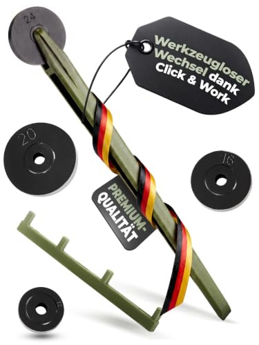 GreenSmoother Silikonabzieher, Fugenglätter Set | 4 Aufsätzen für jede Fuge | 4 Größen 1 Werkzeug dank Click and Work | schwenkbar für jede Ecke