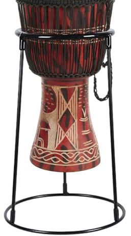 Afrikanischer Schlagzeugständer, Kohlenstoffstahl-Trommel-Bodenständer, verstellbarer Percussion-Halter, Musikinstrument-Stehunterstützung für Erwachsene, Anfänger, Musiker