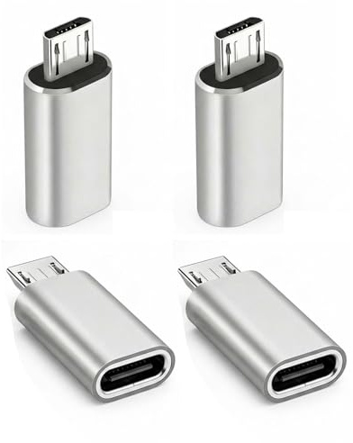 AXHOME USB C to Micro USB Adapter, Micro USB to USB C Adapter, 4 Pcs | USB C Female to Micro USB Male Converter, Micro USB Adapter for Fast Charging & Data Transfer for All Micro USB Devices