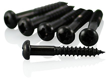 6 x VANSON Black Dome Head Tremolo/Bridge Screws for Stratocaster Type Guitars (Black)