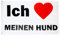 Flaggenfritze Fahne/Flagge Ich Liebe Meinen Hund + gratis Sticker