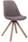 CLP Retrostuhl Troyes Square Mit Stoffbezug Und Hochwertiger Polsterung I Drehbarer Stuhl Mit Schalensitz Und Massiven Holzbeinen, Farbe:Taupe, Gestell Farbe:Natur