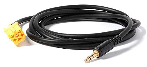 OcioDual 6 Pin Mini-ISO zu 3,5mm Aux IN Adapter Klinke Kabel Radio Kompatibel mit Fia 500 Punto Active Grande Evo Panda Ducato
