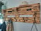 Garderobe wand Holz vintage aus Europalette mit Aufhängung incl. 5 Kleiderhaken Jackenständer/Palettenmöbel/Palettengarderobe