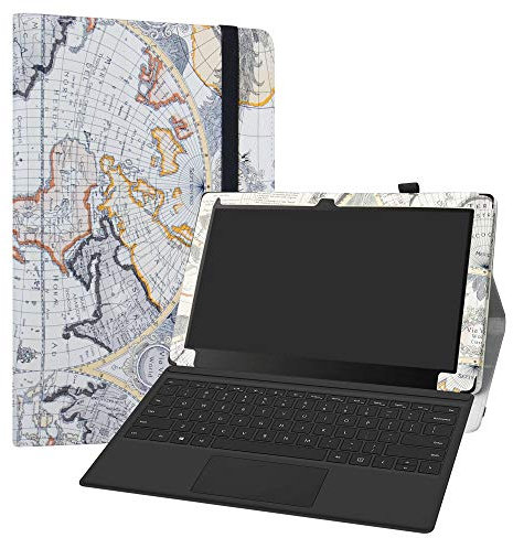 Labanema Linx 12X64 Hülle, Slim Fit Folio PU Leder dünne Kunstleder Schutzhülle Cover Schale Etui Tasche für 12.5 Linx 12X64 Tablet - Map White