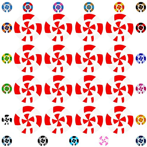 Acclaim Lawn Bowls Identification Stickers Markers Standard 5.5 cm Diameter 4 Full Sets Of 4 Self Adhesive Spiral Two Colour (Red/White)