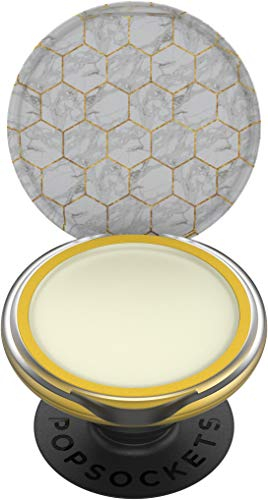 PopSockets PopGrip Lips x Burt's Bees - Ausziehbarer Stand und Griff für Smartphones und Tablets mit Burt's Bees Lippenbalsam Austauschbares PopTop - Honeycomb