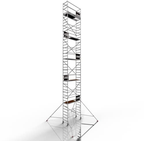 Profigerüst: ALTEC AluKlik 2.0 1300, Arbeitshöhe 13m | TÜV | Made in Germany | inkl. Ø150mm Rollen, Alu Gerüst Rollgerüst Fahrgerüst Baugerüst Faltgerüst Arbeitsplattform…