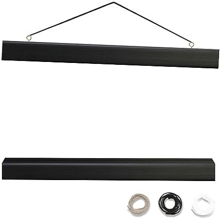 artissimo, PE6559-PL, magnetische Posterschiene für Bilder DinA2 hoch oder Poster 50x70cm, Breite 50cm, Posterleiste aus Echtholz schwarz, Posterhalter, Posterhänger Holz, Klemmschiene Hanger Holder