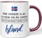 JUNIWORDS Tasse, Sieht vielleicht so aus, als würde ich dir zuhören. Doch in Wahrheit denke ich an Island (1001305), Wähle Farbe, Bordeaux