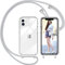 Nupcknn Handykette für iPhone 12/12 Pro Hülle mit Band,Ultra Dünn Transparent Handyhülle (Abnehmbar) Necklace mit Kordel zum Umhängen Kameraschutz Handy Kette Stossfest Schutzhülle (Hellgrau, 6.1)