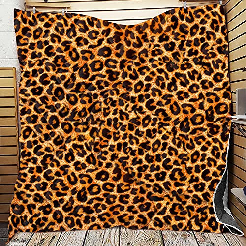 Chickw1 Tagesdecke Bettüberwurf Gesteppt, 3D Leopard Muster Mikrofaser Tagesdecke Schlafzimmer Steppdecke Decke Überwurf Wohnzimmer Sofaüberwurf für Einzelbett Doppelbett (Braun,226x280cm)