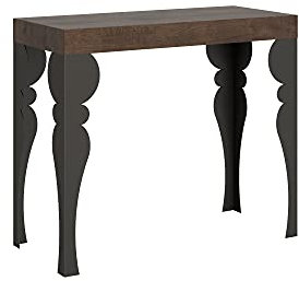 Console extensible Itamoby, modèle Noce, table rectangulaire en bois et métal anthracite, 300 cm x 75 cm x 75 cm, extensible jusqu'à 300 cm, pour 14 personnes, contemporain, pour intérieur