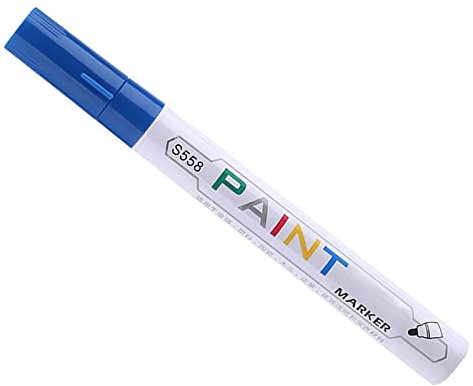 Stylo De Retouche De Voiture,Huamengyuan Stylo Professionnel De Retouche De Peinture Pour Voiture Marqueur De Pneu ÉTanche Pour Voiture Moto Papier Verre Bois Signe Stylo,Bleu(14.4cmx1.5cm)