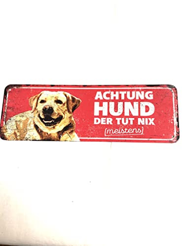 D&D Home, Warnschild Labrador, 40 x 13 x 0,3 cm, Rot, Schild, Rot, Hund