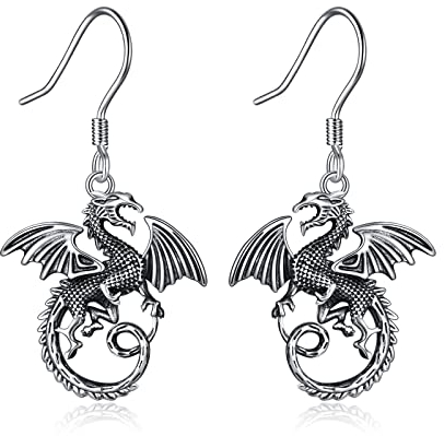 Drachen Ohrringe für Damen Sterlingsilber irischer keltischer Knoten Drachen-Ohrringe Schmuckgeschenke für Damen Teenager Mädchen