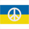 INDIGOS UG Aufkleber - Autoaufkleber - Frieden in Ukraine - 15x10 cm - Flagge mit Peacezeichen - Heckscheibe - Heckscheibenaufkleber - Peace Flagge Wappen Ukraine Shirt Frieden Solidarität