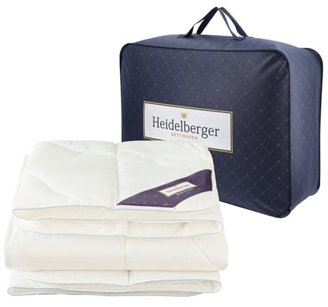 Heidelberger Bettwaren Premium Decke - Grönland Sommerdecke 135x200 cm Weiß, Schlafdecke mit Körperzonen-Steppung atmungsaktiv, hautfreundlich, hypoallergen