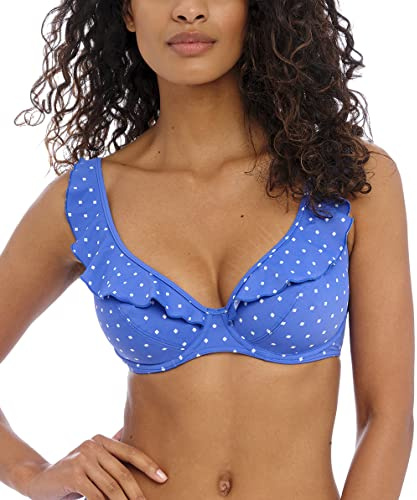 Freya Women's Standard Jewel Cove Underwired High Apex Bikini Top, Azure, 36DD