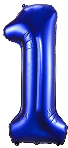 100cm Dunkelblau Luftballon Zahl 1 zum Geburtstag Fliegt Mit Helium Folienballon Geburtstagsdeko Ballon Zahl Deko zum Geburtstag (Dunkelblau, Zahl 1)