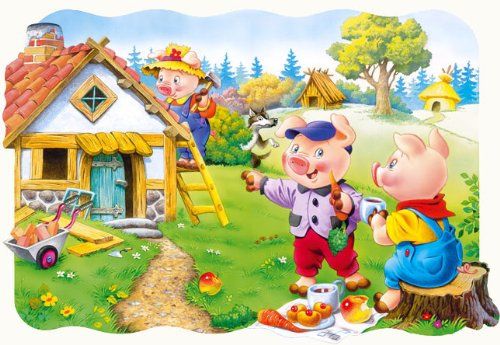 Puzzle 30 Teile - die DREI kleinen Schweinchen - Märchen - Kinderpuzzle für Kinder - 3 Schweine Märchengeschichte