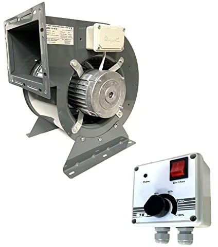 OCES Abluftgebläse, Inklusive 500W REGLER Absauggebläse Absauganlage Gebläse Lüfter Radialgebläse Ventilator Motorlüfter